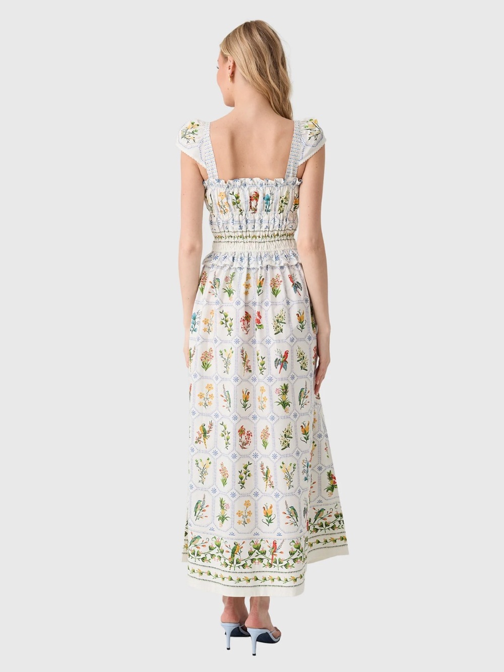 FARM Rio White Floral Maxi Dress with Multicolor Bouquet Print - Picture 3 of 5